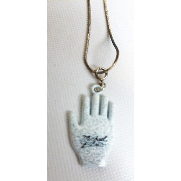 Vintage Michael Jackson King of Pop 1980's White Glitter Glove Choker Necklace - Picture 3 of 6